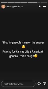 Screenshot from Brittany Mahomes' Instagram Story